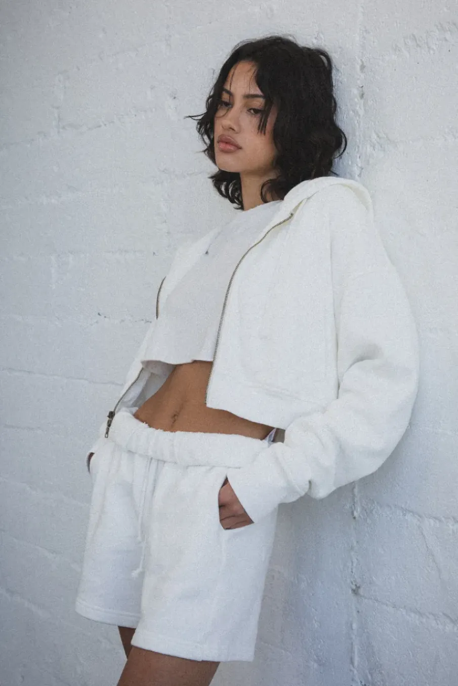BABYDOLL CROP ZIP HOODIE