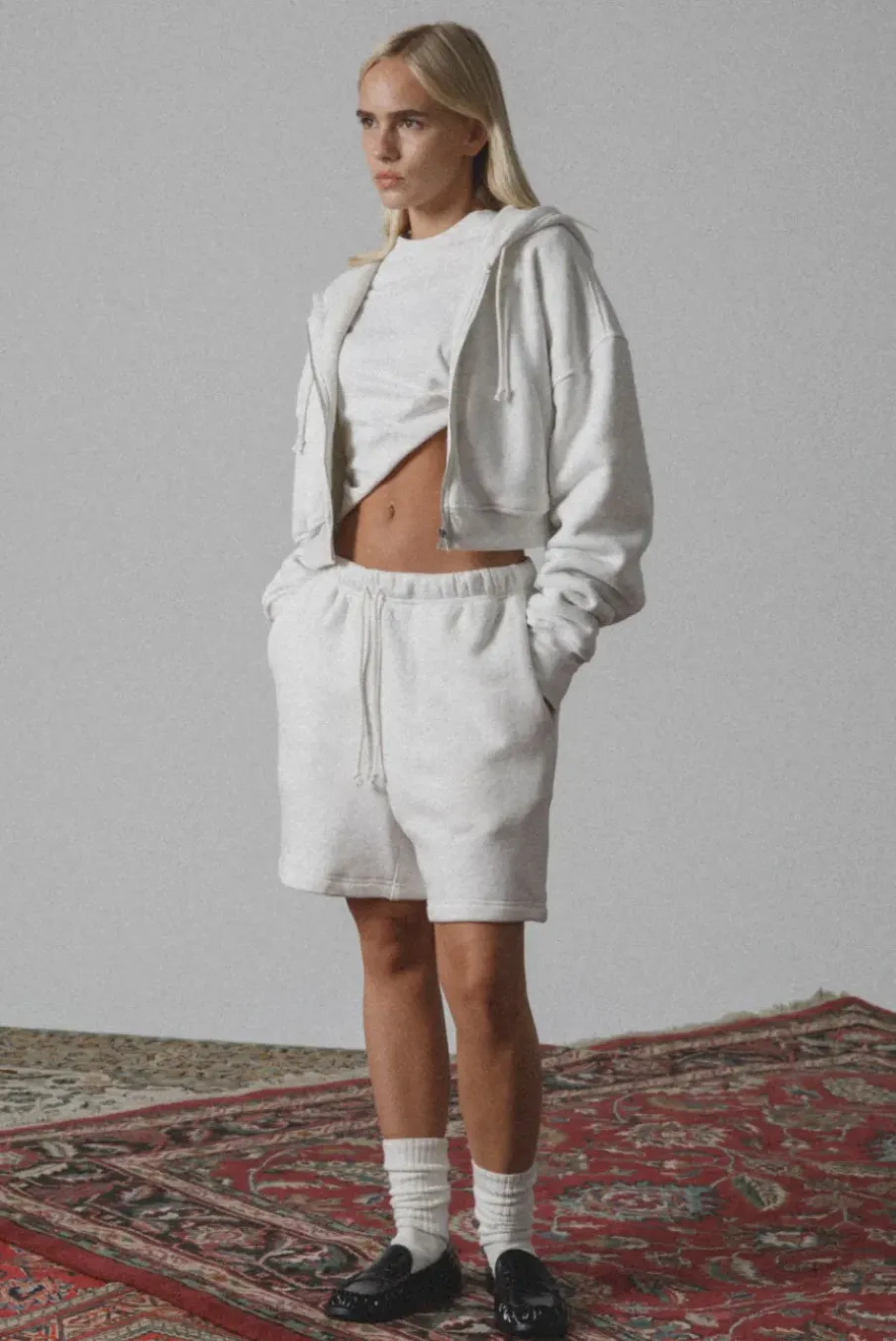 BABYDOLL CROP ZIP HOODIE