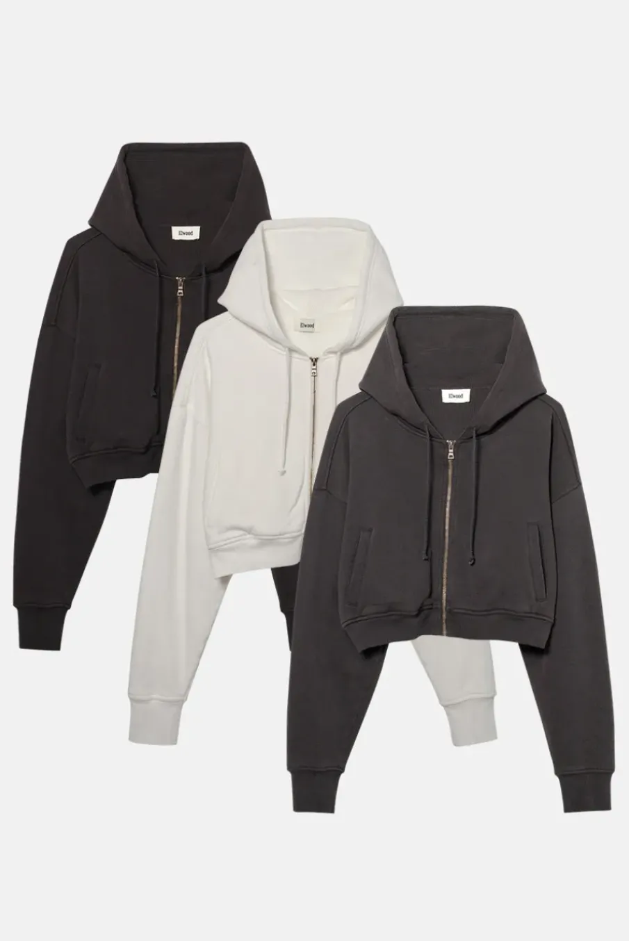BABYDOLL CROP ZIP HOODIE 3 PACK