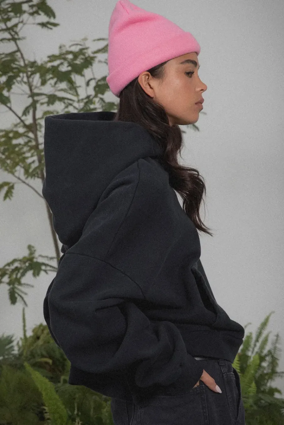 CASHMERE BLEND BRIM BEANIE