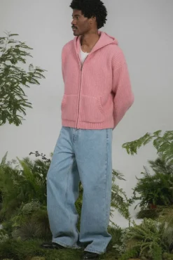MOHAIR BLEND ZIP HOODIE