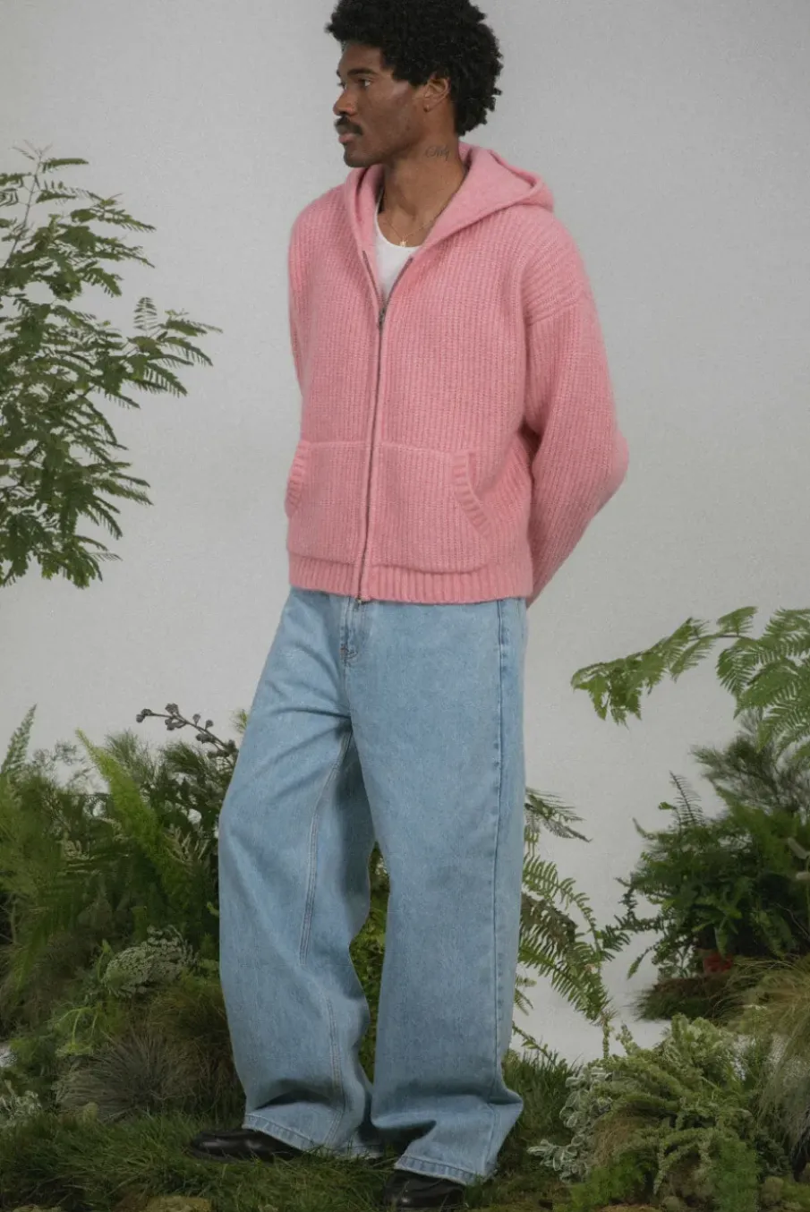 MOHAIR BLEND ZIP HOODIE