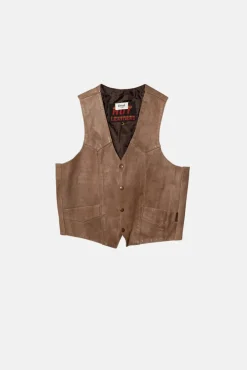 VINTAGE LEATHER VEST - L
