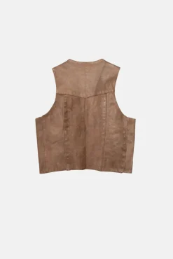VINTAGE LEATHER VEST - L